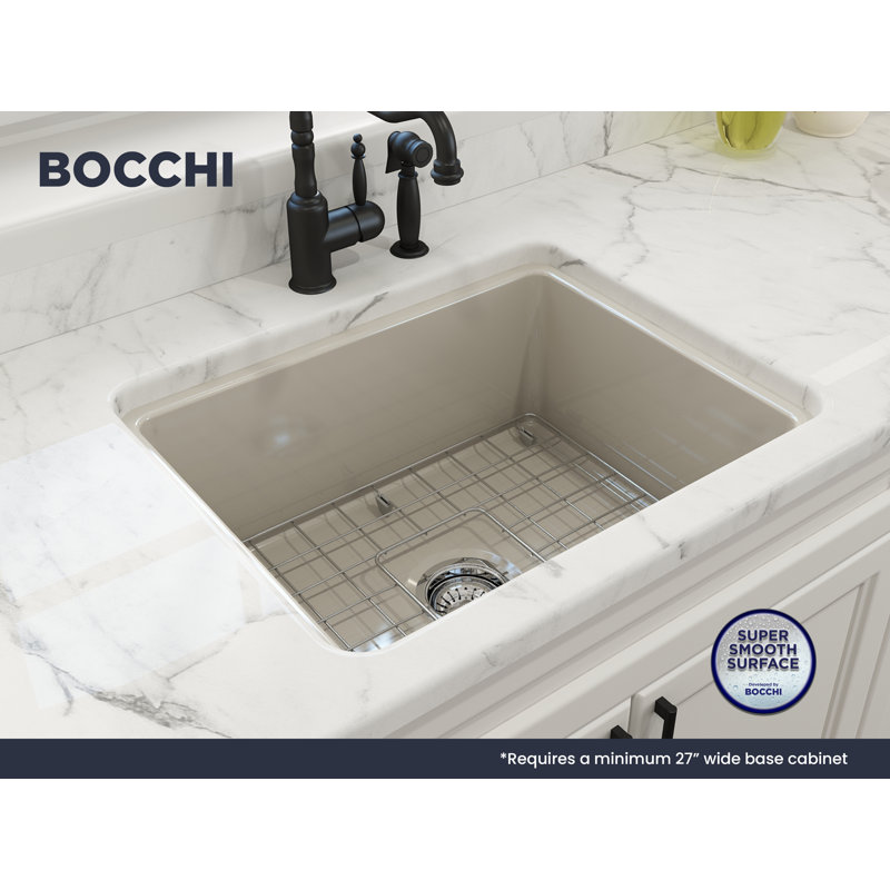 Sotto 24'' L Single Basin Kitchen Sink, Biscuit