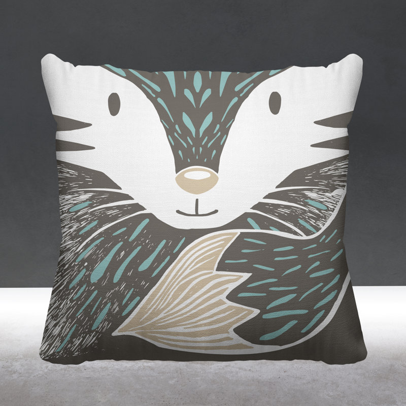 Coussin décoratif d'intérieur Foxy Woodland, L 17 po x H 17 po, Taupe