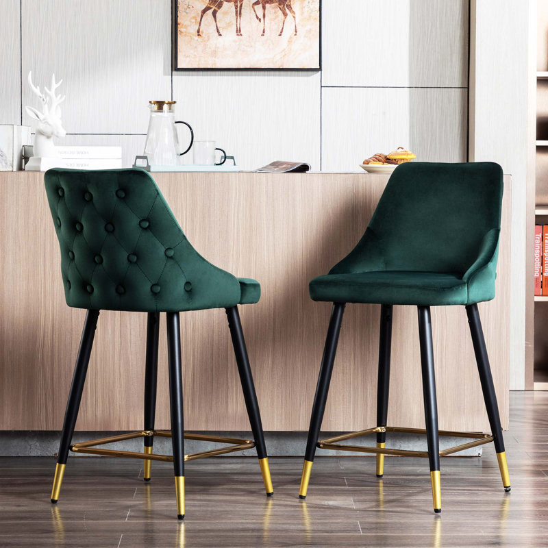Tabouret de bar 19 po Wilhite, Vert foncé, Tabouret de comptoir (siège d'une hauteur de 24 p