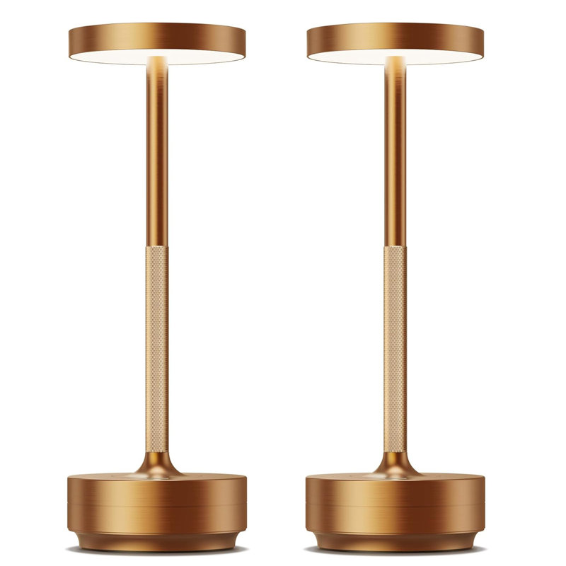 2 Pack Rechargeable Cordless Table Lamp - Battery Operated LED Portable Table Light With 3 Color Stepless Dimming, Memory Function - IP54 Waterproof For Outdoor, Restaurant, Patio, Camping
