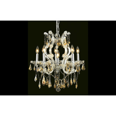 Lustree empire de style bougie 7 lumières avec accents en cristal Trantham