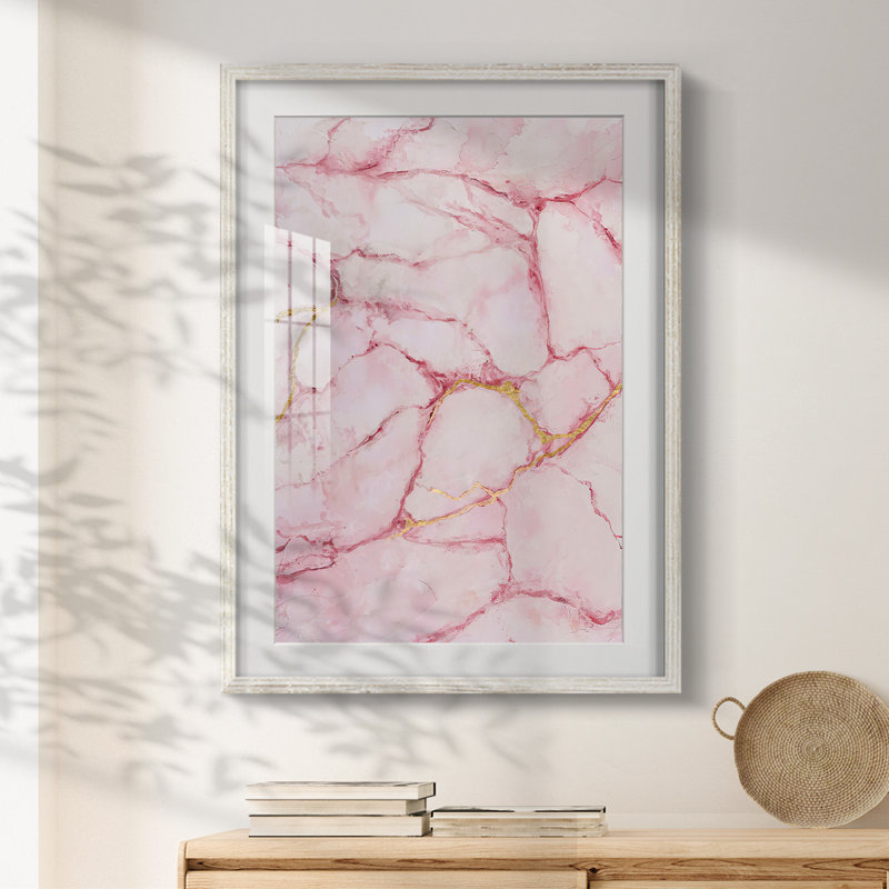 Rose Marble I - impression encadrée, H 28,5 po x l 20,5 po, Blanc