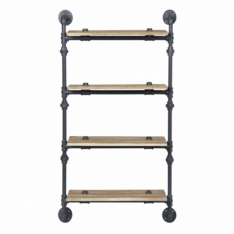 Tablette murale chêne et sable noir, H 47,51 po x l 28,51 po x P 9,51 po