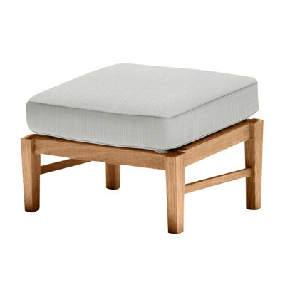 Croquet Outdoor Teak Ottoman with Cushion