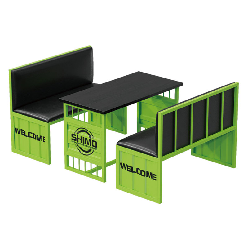 Combinaison de table et de chaises de style industriel, Vert