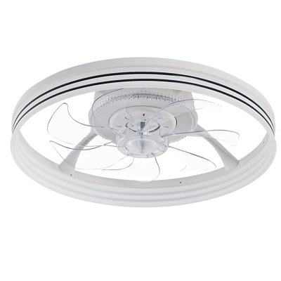 Ventilateur de plafond avec lumières RVB RVB, ventilateur de plafond à profil bas Fandelier de 19 po, intensité variable 3000K-6000K et ventilateur de plafond à DEL encastré moderne avec télécommande pour chambre à coucher
