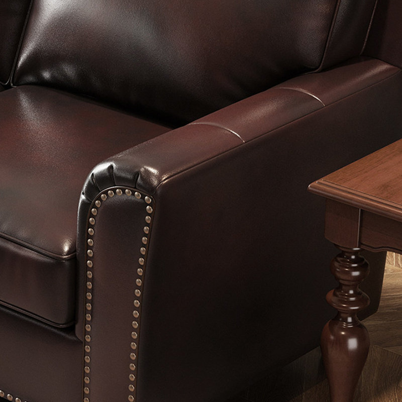 Causeuse-coussin standard en cuir véritable brun