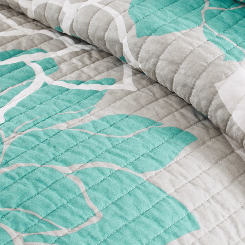 Courtepointe 6 pièces, double / grand, imprimé en coton, floral pour une ambiance de chambre à coucher réversible, literie imprimée avec coussins décoratifs, douce et respirante