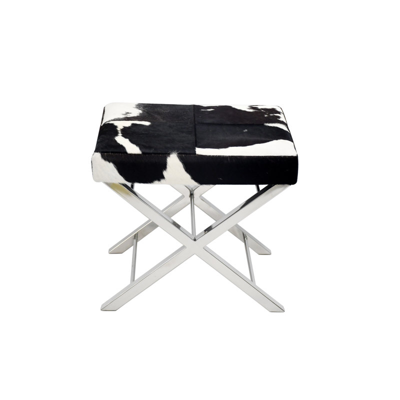 Tabouret moderne noir et blanc, Chrome