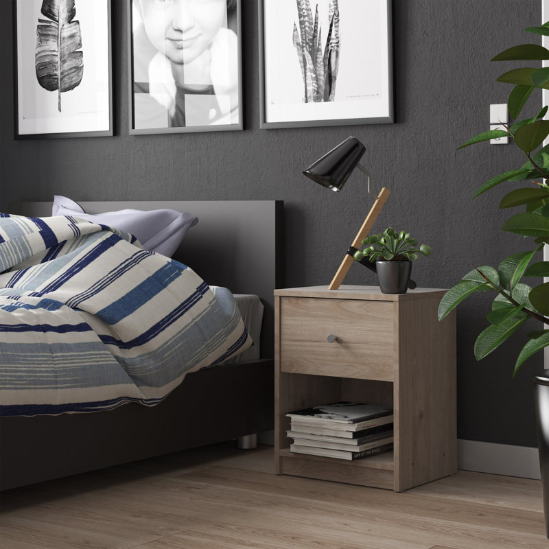 Gott 1 Drawer Bedside Table, Brown