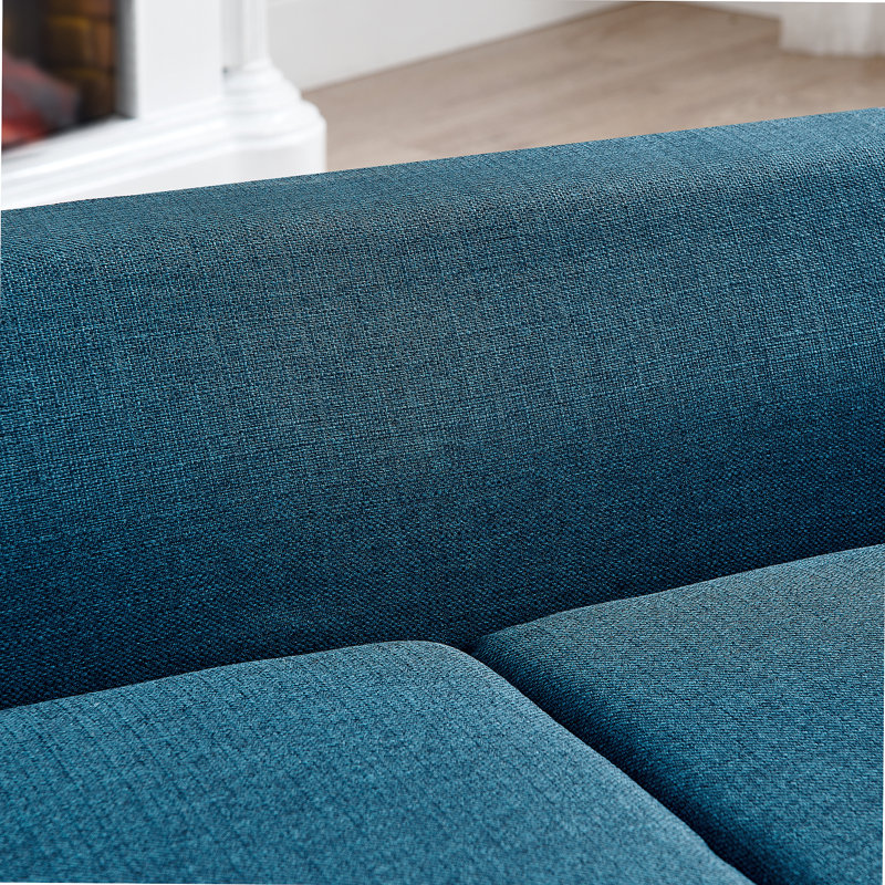 Canapé rectangulaire confortable et moderne avec dossier et accoudoirs, parfait pour les petits et moyens chiens, Blue