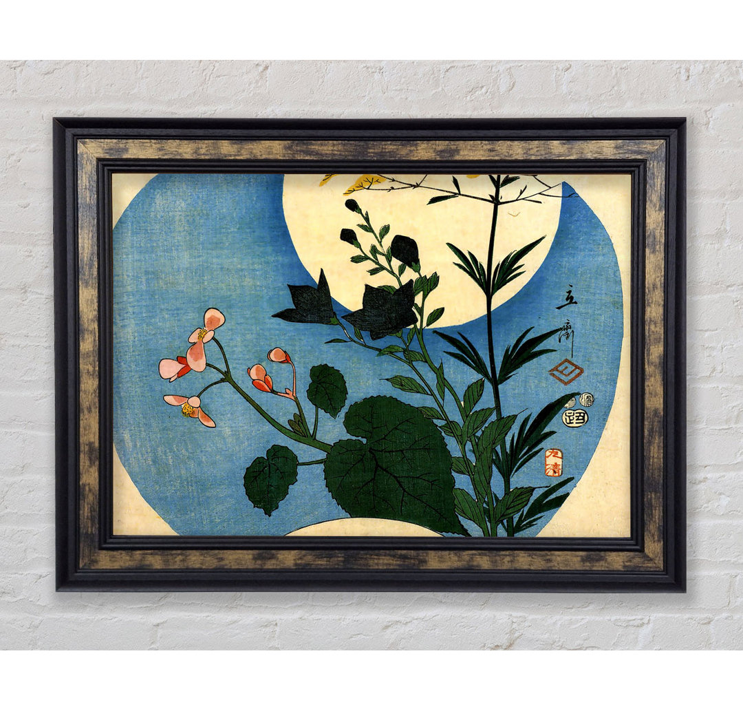 Hiroshige Herbstblumen mit Vollmond - Einzelne Bilderrahmen Kunstdrucke