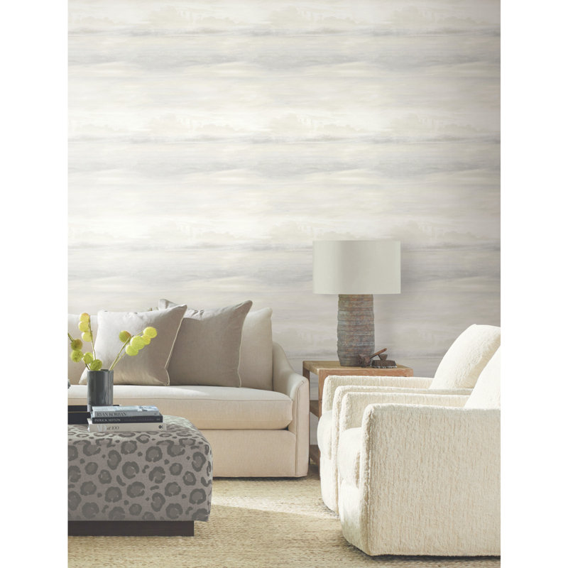 Candice Olson Tranquil Wallpaper Double Roll, White