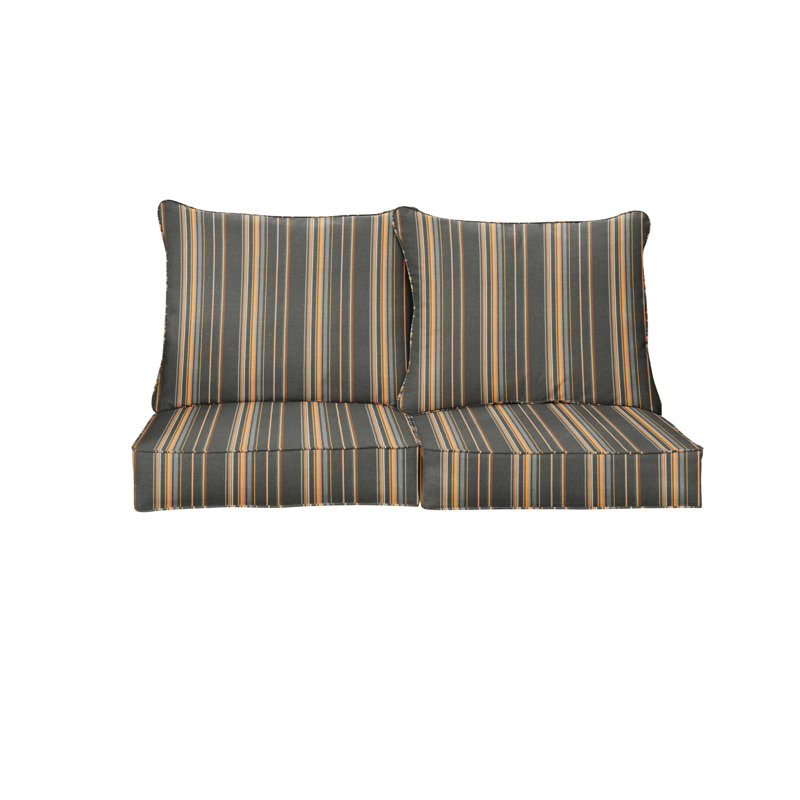 Sunbrella Outdoor Loveseat Pillow and Cushion Set, 25 in W x 25 in D x 5 in H, Sunbrella - Dolce Oasis