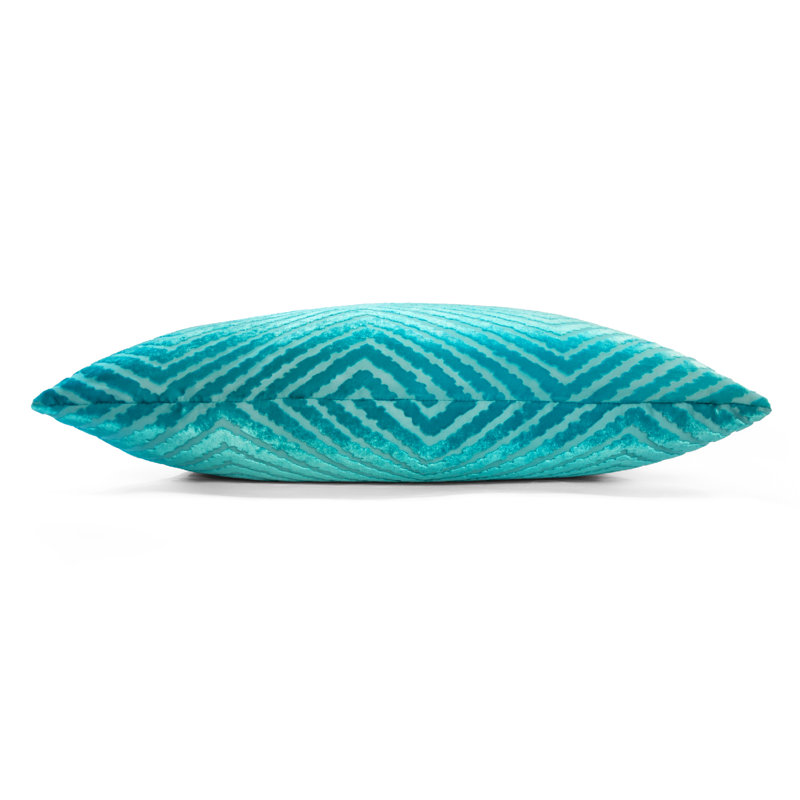 Chevron Embroidered Pillow Cover & Insert, 18"H x 18"W, Aruba
