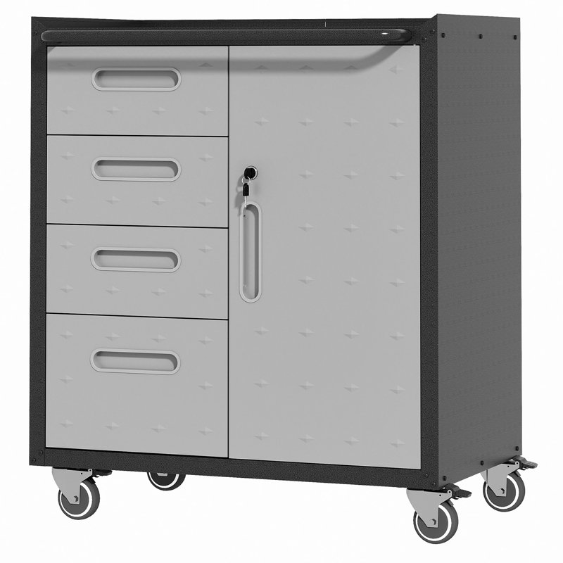 Armoire de rangement robuste pour outils en métal avec roulettes - Armoire de rangement pour outils pour le garage, le bureau et la maison