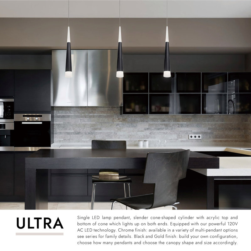 Ultra 1 - Light LED Pendant, Black, Black/White
