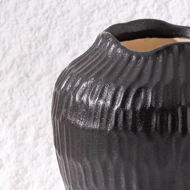 Ceramic Vase For Home Decor, Black
