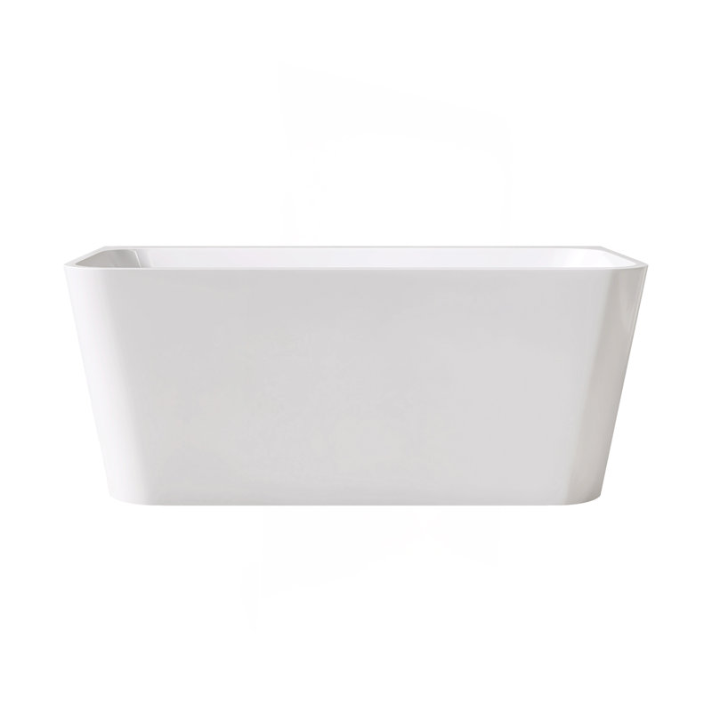 Baignoire autoportante blanche rectangulaire en acrylique 55 po