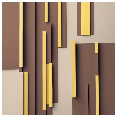 Tapisserie murale blocs rectangulaires bruns jaunes