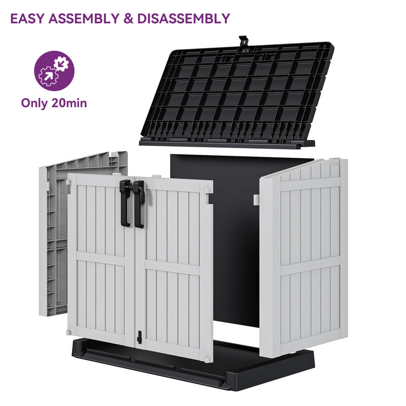 Edrosie 4.15 Ft. W x 2.4 Ft. D Resin Horizontal Storage Shed