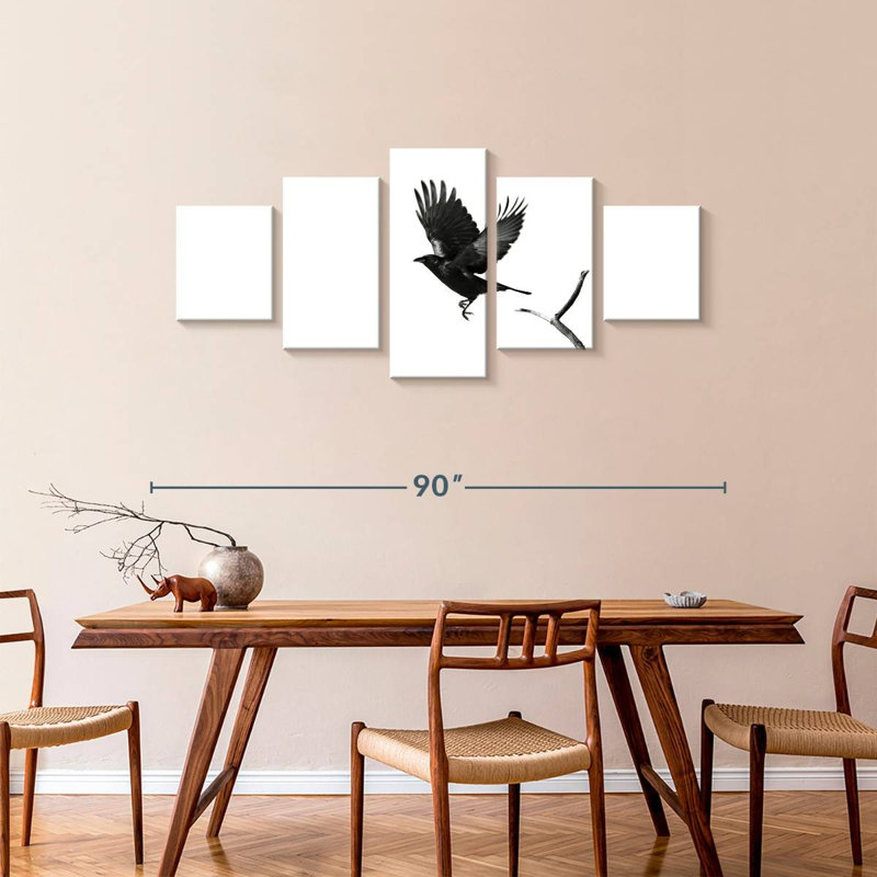 Raven In Flight, 36" H x 80" W