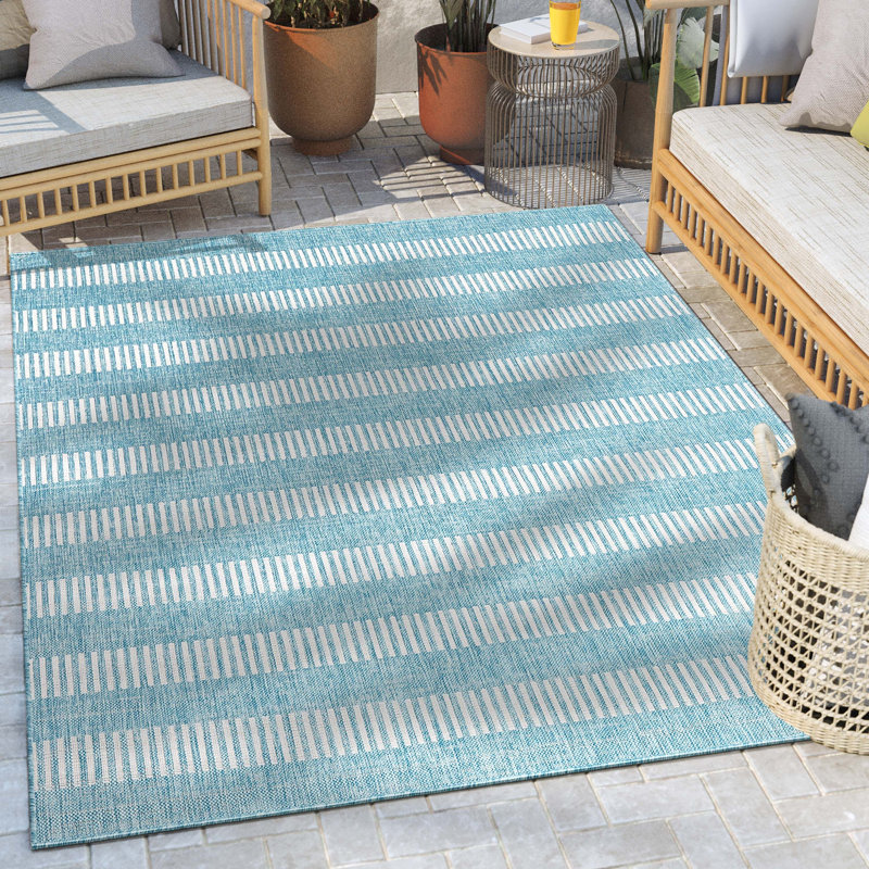 Well Woven Medusa Stria Geometric Flat-Weave Indoor/Outdoor Area Rug, Rectangle 240 x 300cm
