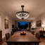 Lustre rond en cristal 23,6 pouces noir - base / interrupteur mural E26