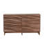 Buffet de 150 cm (59,1 po) avec 6 tiroirs à ouverture par pression, meuble de rangement de style champêtre avec texture de grain ondulé pour salle à manger, salon et couloir
