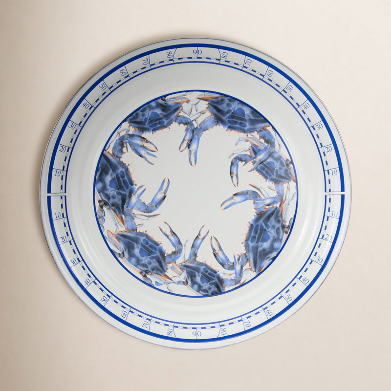 Blue Crab Enamelware Platter