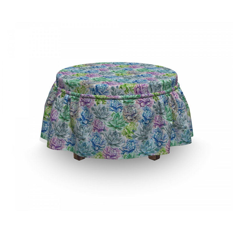 Ensemble de housse pour repose-pieds à coussins carrés 2 pièces succulent