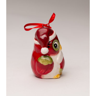 Figurine suspendue chouette tenant un bas