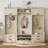 4-in-1 Detachable Hall Tree with Storage and 7 Hooks, Multiple Functions Hallway Coat Rack with Storage Drawers and Cabinet, Shoe Bench for Entryway Hallway-1003048676