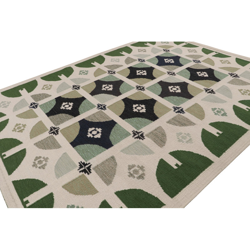 Handmade Cotton and Wool Area Rug