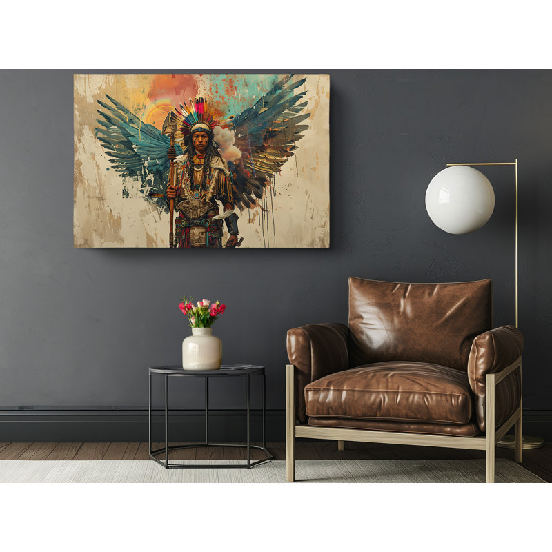"Young American Native American", reproduction d'art sur toile pour la maison et le bureau, H 40 po x l 60 po