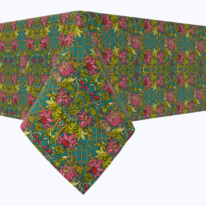 Rectangular Tablecloth, 100% Cotton, Floral 32, 84" x 60"