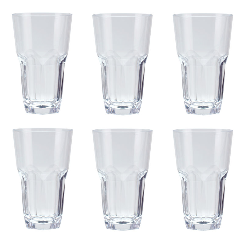 Cecille 23oz. Acrylic Drinking Glass Set, Clear