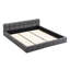Lit plateforme en chenille avec tête de lit en damier-1226316562
