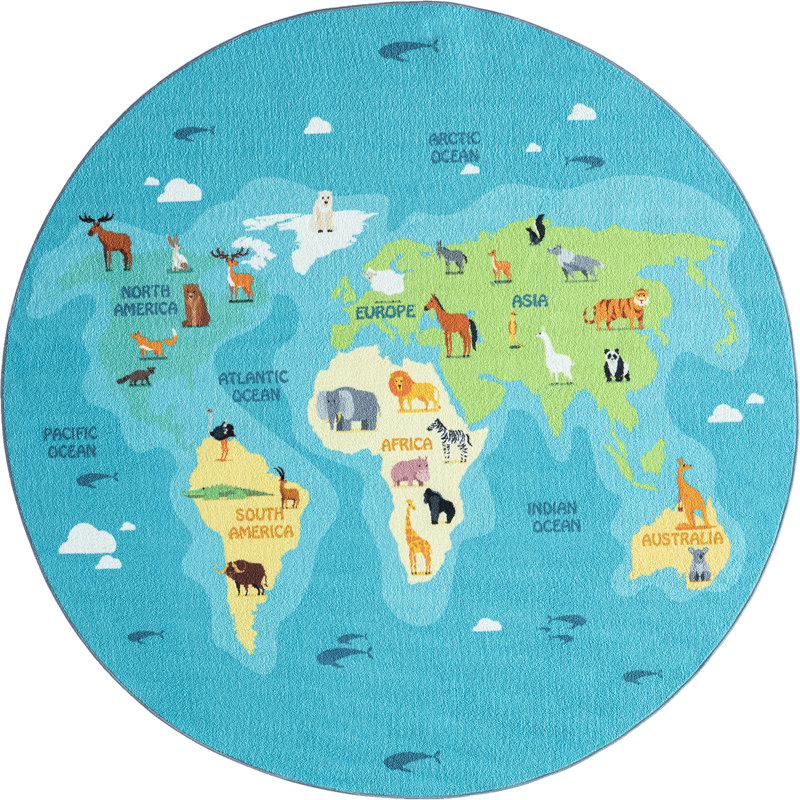 Happy Children Blue, Round 200cm