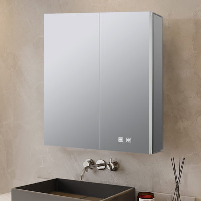 Armoire à pharmacie à miroir à DEL à fixation en surface 30 po x H 36 po Corsica
