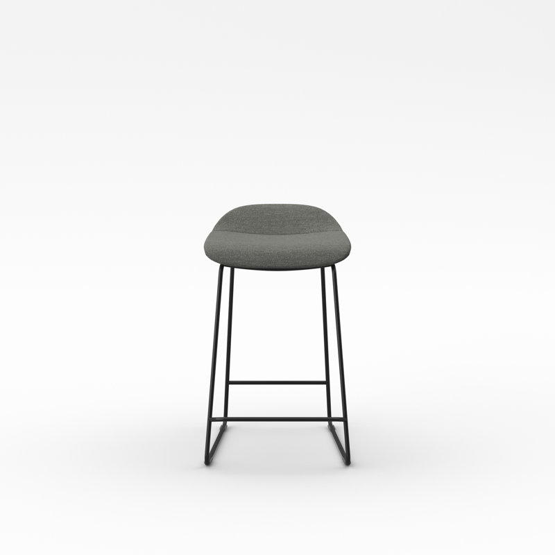 Tabouret Lilly , Noir, Mélange de polyester Gibraltar, Tabouret de comptoir (siège d'une hauteur de 24 p