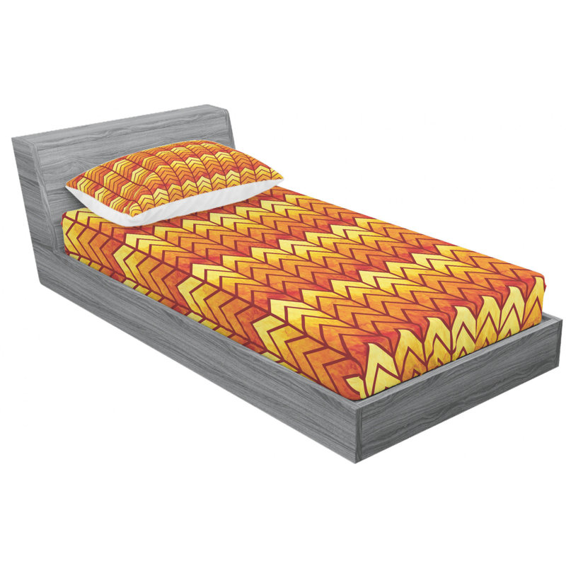 Microfiber Chevron Sheet Set, Twin XL Sheet Set with Fitted Sheet