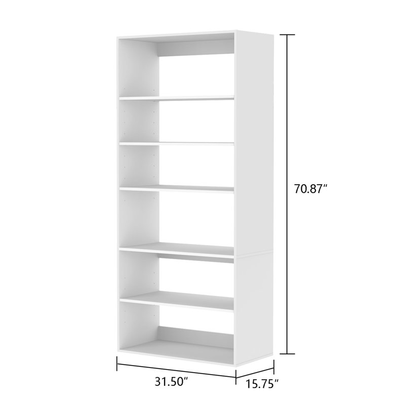 Armoire-penderie moderne en bois: 9 tablettes et 6 tiroirs