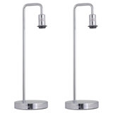 Hamidah 46Cm Polished Chrome Table Lamp Base Set