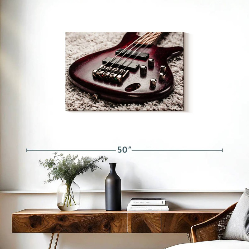 Guitare acajou, H 20 po x l 30 po