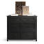 Buffet de 104 cm avec mini-réfrigérateur intégré, 2 tiroirs et tablette ajustable pour coin café et espace boissons, noir-491728620