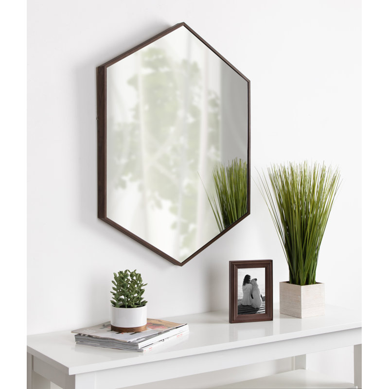 Miroir décoratif Logsdon, Noyer brun, 30,98 po x 22,05 po