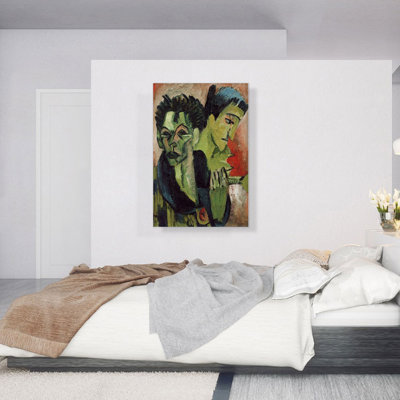 «Selbstbildnis Mit Madchen» par Ernst Ludwig Kirchner, reproduction d'art sur toile tendue