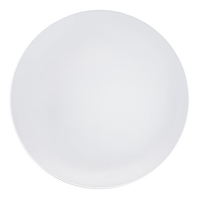 White with Silver Rim Organic Round Disposable Plastic Appetizer/Salad Plates (7.5")