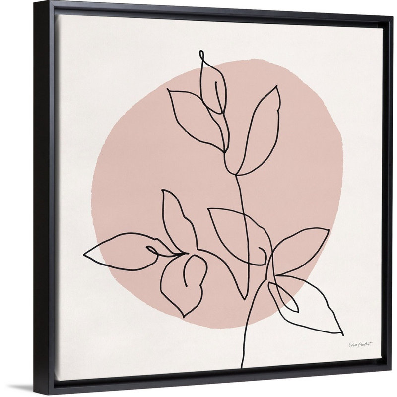 Just Leaves 04, art mural sur toile, Toile avec cadre noir, H 14 po x l 14 po